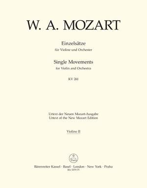 Mozart, WA: Single Movements for Violin and Orchestra (Urtext). (Adagio in E K.261; Rondo in B flat K.269; Rondo in C K.373)