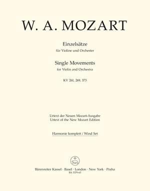 Mozart, WA: Single Movements for Violin and Orchestra (Urtext). (Adagio in E K.261; Rondo in B flat K.269; Rondo in C K.373)