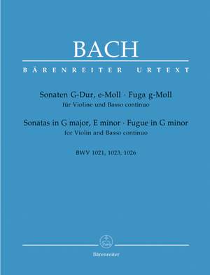 Bach, JS: Sonatas in G, E minor, Fugue in G minor (BWV 1021, 1023, 1026) (Urtext)