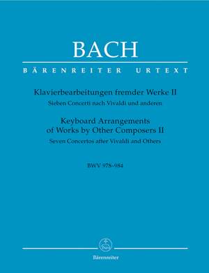 Bach, JS: Keyboard Arrangements of Works by Other Composers II (Urtext). (7 Concertos after Vivaldi & others BWV 978-984)