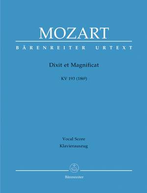 Mozart, WA: Dixit et Magnificat (K.193) (Urtext)