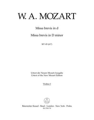 Mozart, WA: Missa brevis in D minor (K.65) (Urtext)