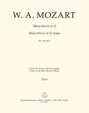 Mozart, WA: Missa brevis in D (K.194) (Urtext)