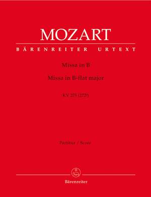 Mozart, WA: Missa brevis in B-flat (K.275) (Urtext)