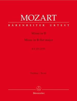 Mozart, WA: Missa brevis in B-flat (K.275) (Urtext)