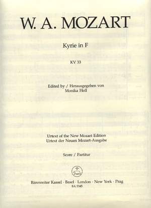 Mozart, WA: Kyrie in F (K.33) (L) (Urtext)