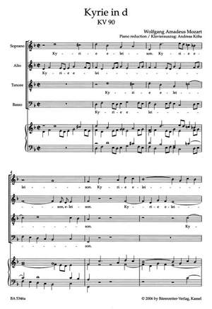 Mozart, WA: Kyrie in D minor (K.90) (Urtext) (L)