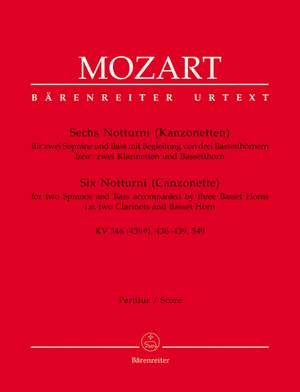 Mozart, WA: Notturni (6) (Canzonettas) (K.346 (439a), 436-439, 549) (Urtext)