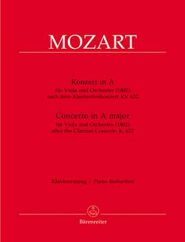 Mozart, WA: Concerto in A for Viola based on the Clarinet Concerto (K.622)