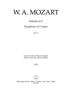 Mozart, WA: Symphony in F (K.75) (Urtext)