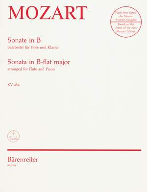 Mozart, WA: Sonata for Flute in B-flat (K.454) (original for violin and piano)