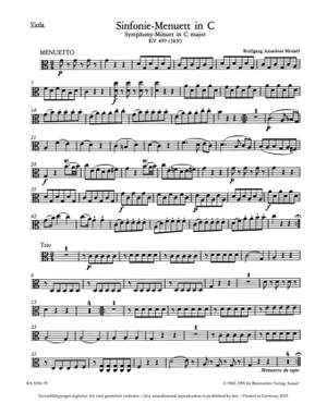 Mozart, WA: Symphony Minuett in C (K.409) (Urtext)
