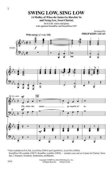Swing Low, Sing Low SAB