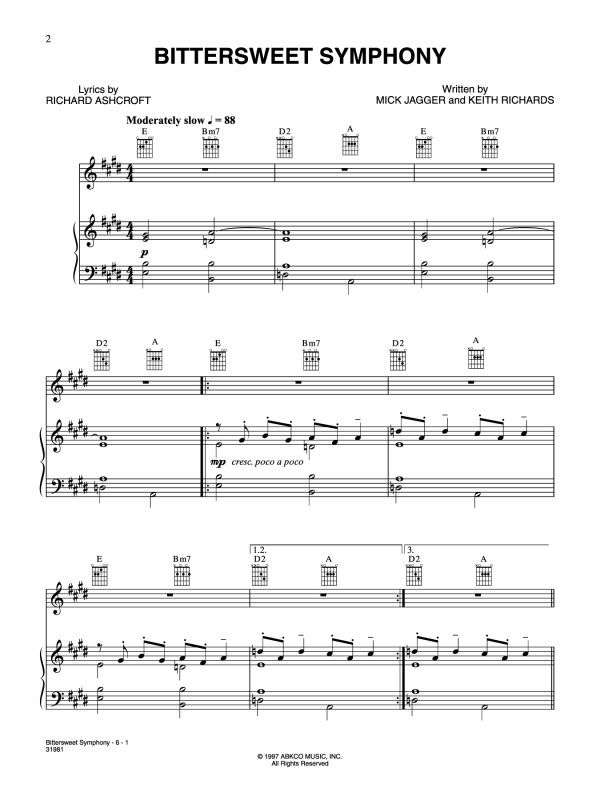 Mick Jagger Keith Richards Bittersweet Symphony Presto Music