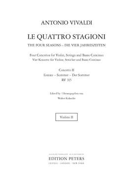 Vivaldi, A: The Four Seasons, Concerti Op. 8; No. 2 in G minor RV315 Summer