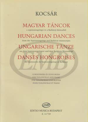 Kocsar, Miklos: Hungarian Dances (cello and piano)