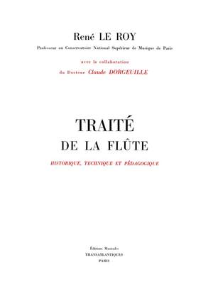René le Roy: Traite De La Flute
