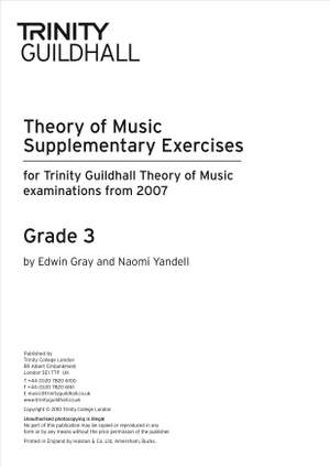 Trinity Guildhall Theory Supplementary Exercises Grade 3