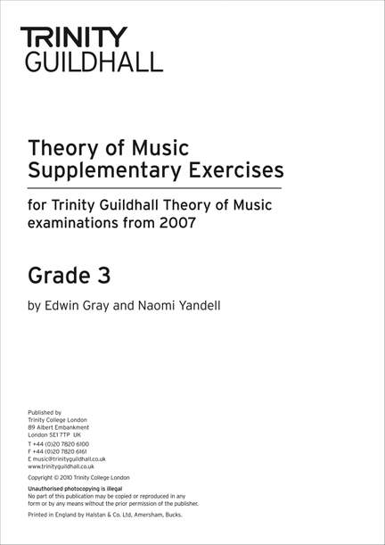 Trinity Guildhall Theory Supplementary Exercises Grade 3