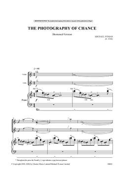 Michael Nyman: The Photography Of Chance (Piano Trio)