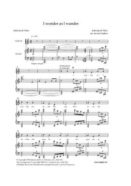 John Jacob Niles: I Wonder As I Wander (arranged by Kevin Grafton)