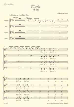 Vivaldi, A: Gloria in D (RV 589) (L) (Urtext)
