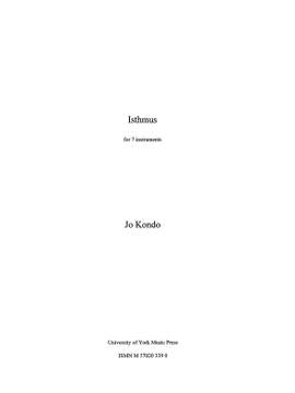 Jo Kondo: Isthmus