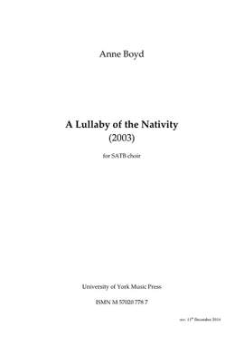 Anne Boyd: A Lullaby Of The Nativity