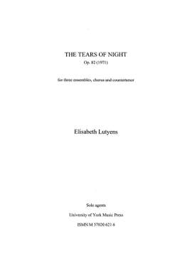 Elisabeth Lutyens: The Tears of Night Op.82