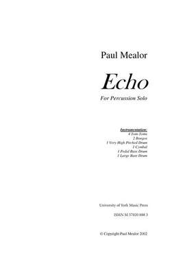 Paul Mealor: Echo