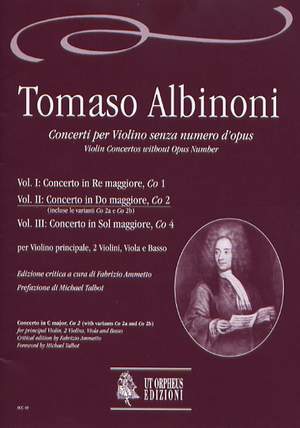 Albinoni, T: Violin Concertos without Opus Number Vol. 2