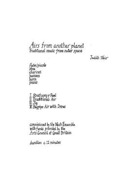 Judith Weir: Airs From Another Planet (Parts)