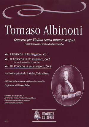 Albinoni, T: Violin Concertos without Opus Number Vol. 3