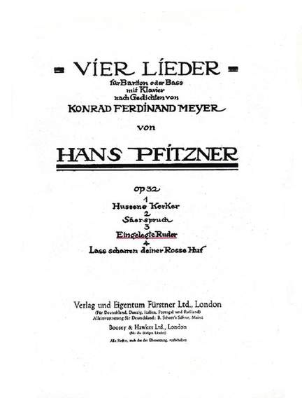 Pfitzner, H: 4 Lieder op. 32