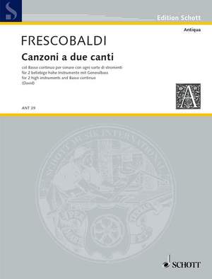 Frescobaldi, G: Canzoni a due canti col basso continuo