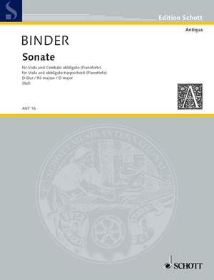 Binder, C S: Sonata D Major