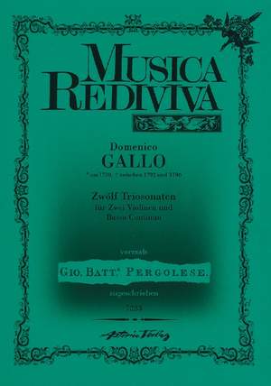 Gallo, D: Zwölf Triosonaten