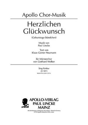 Lincke, P: Herzlichen Glückwunsch