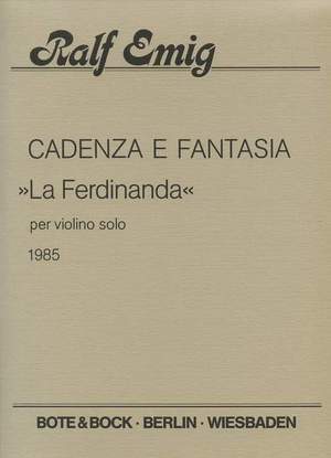 Emig, R: Cadenza and Fantasia