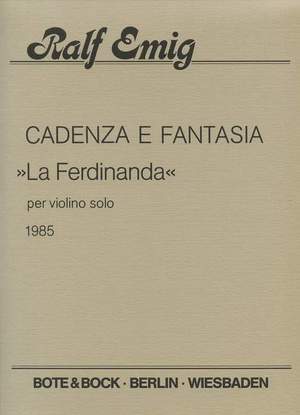 Emig, R: Cadenza e Fantasia