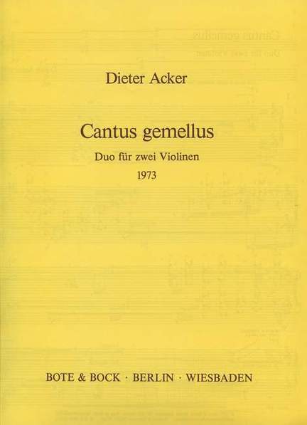 Acker, D: Cantus gemellus