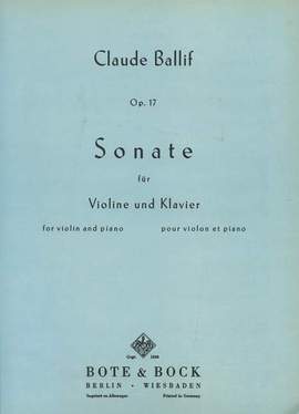 Ballif, C: Sonata op. 17