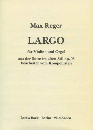 Reger: Suite in the old style op. 93/2