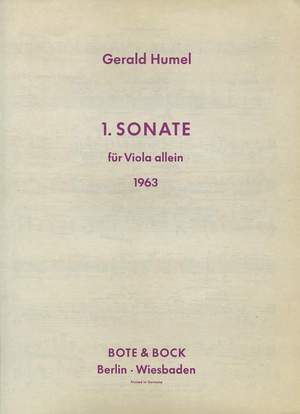 Humel, G: Sonata No. 1