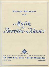 Roetscher, K: Music for viola and piano op. 27