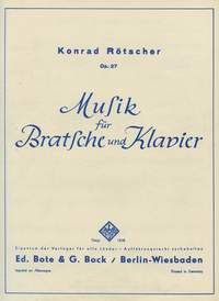 Roetscher, K: Musik für Bratsche und Klavier op. 27
