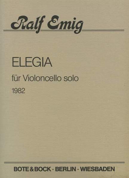 Emig, R: Elegia