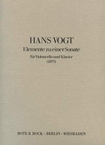 Vogt, H: Elemente zu einer Sonate