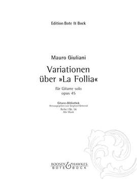 Giuliani, M: Variationen über "La Follia" op. 45 No. 56