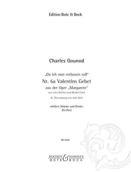 Gounod, C: Valentins Gebet Es-Dur E flat major